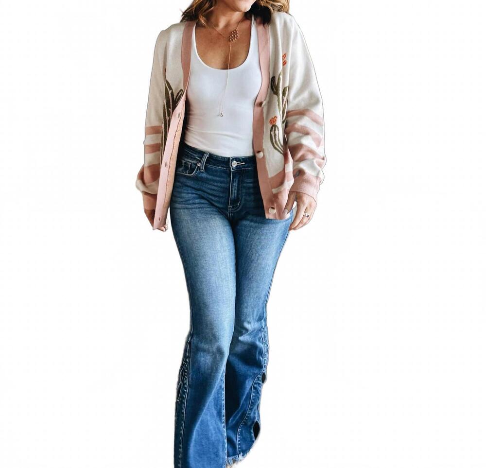 NEW LITTLE DAISY CLOSET the desert bloom cardigan in apricot